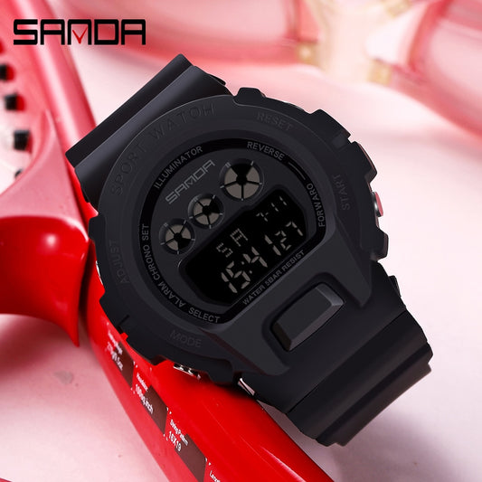 SANDA Fashion Simple Sport watch Men Military Watches Alarm Clock Ms Resistant Waterproof Digital Watch reloj hombre Enfom Clothing