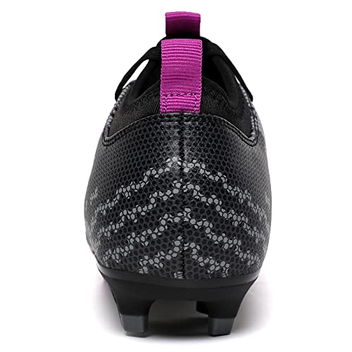 TOPSFEBA Soccer Cleats Mens Womens FG Football Boots Youth Training Shoes Outdoor (Black Purple, Numeric_41) Enfom Clothing