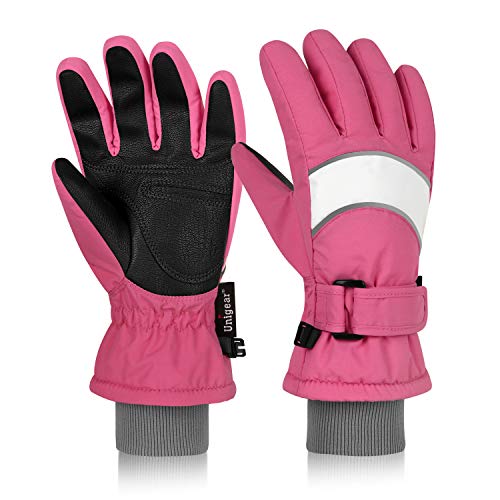 Unigear Kids Ski Gloves, Waterproof Winter Cold Weather Snowboard Snow Gloves, Fit Both Boys & Girls Enfom Clothing