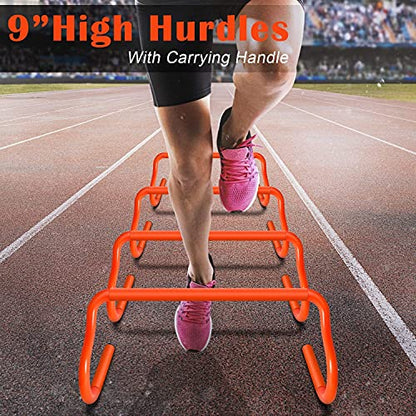 X-UMEUS Agility Ladder Speed Training Equipment Set - Includes 20ft Agility Ladder, Resistance Parachute, 4 Agility Hurdles, 12 Disc Cones for Training Football Soccer Basketball Athletes Enfom Clothing